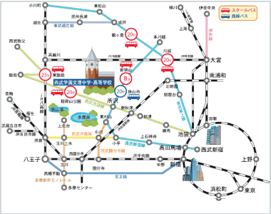 電車路線図（クリックで拡大図を表示）